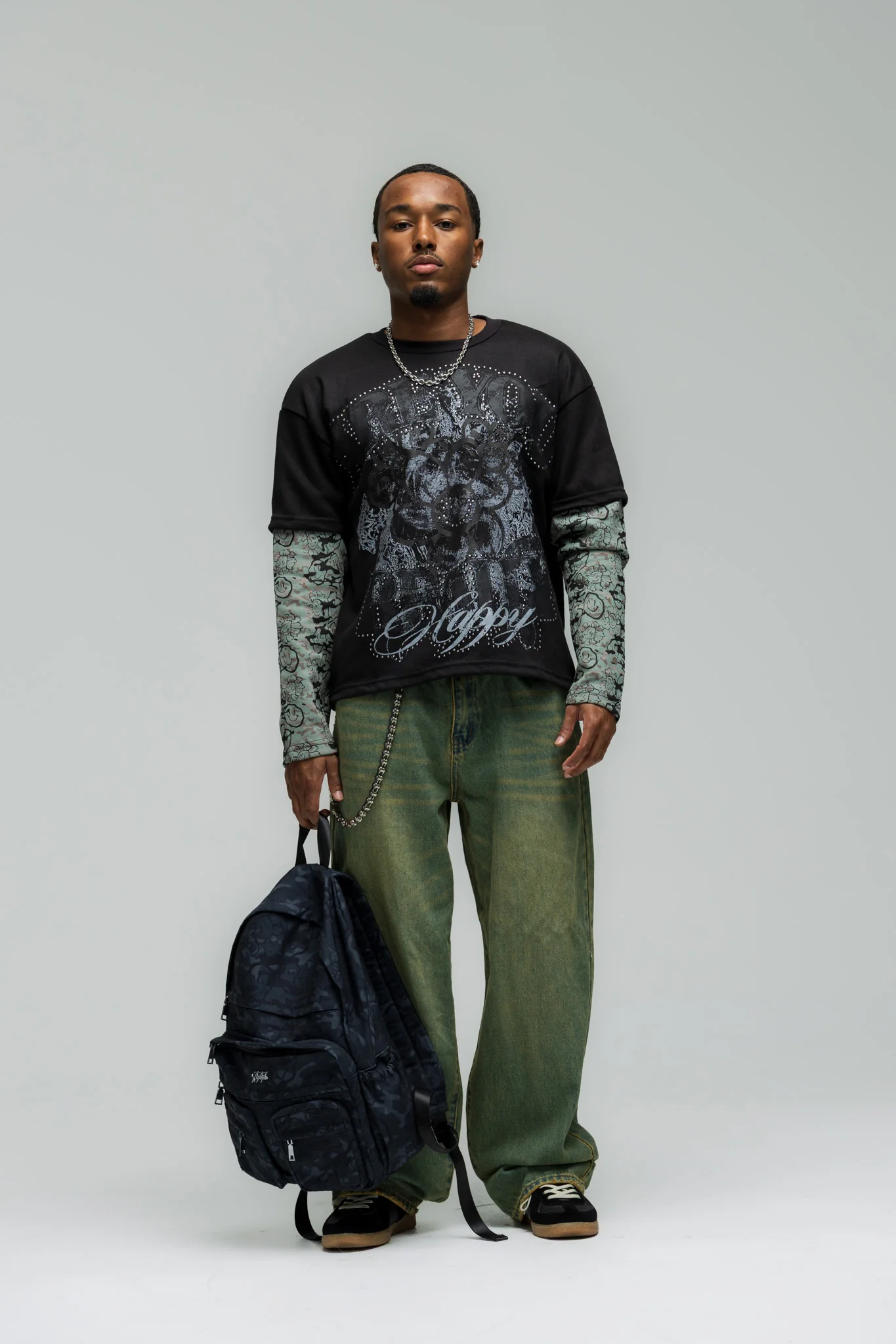 AYRH Camo Double Layer Tee - Black - Image 3