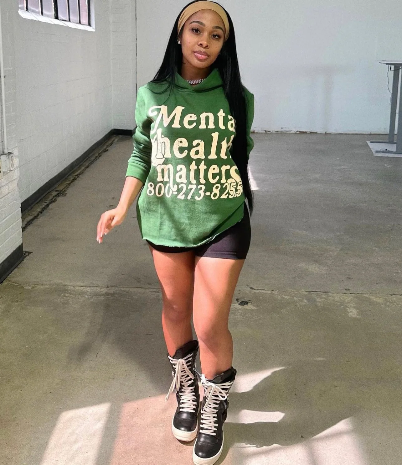 Mental Health Matters: The Reach Hoodie - Green - Image 4