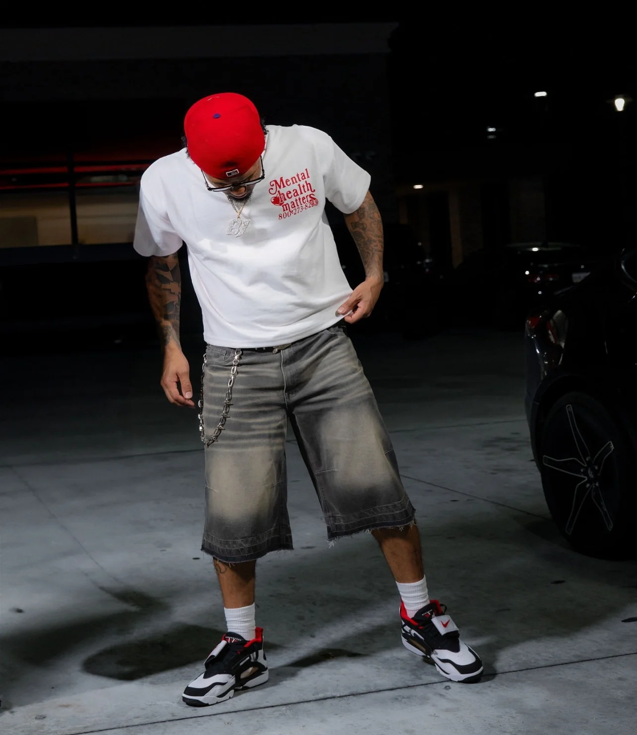 Double Mental Health Matters Tee - Red - Image 4