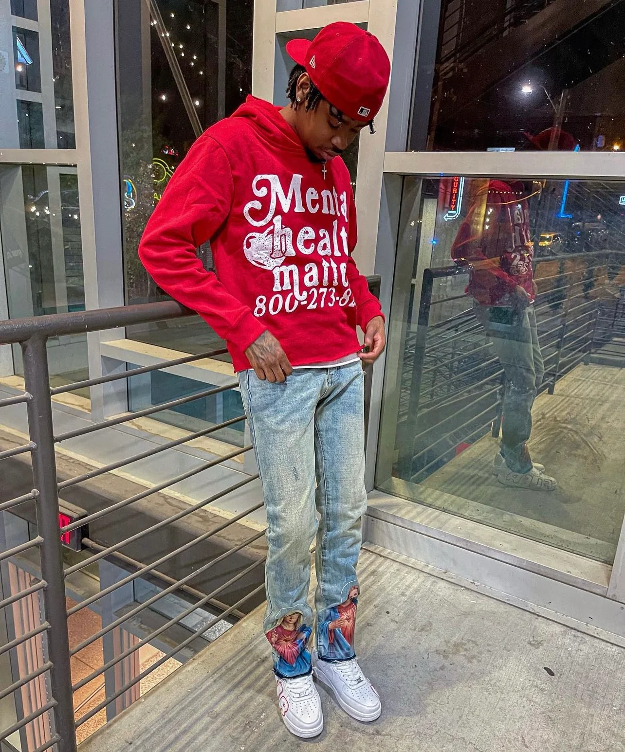 Mental Health Matters: The Reach Hoodie - Red - Image 3