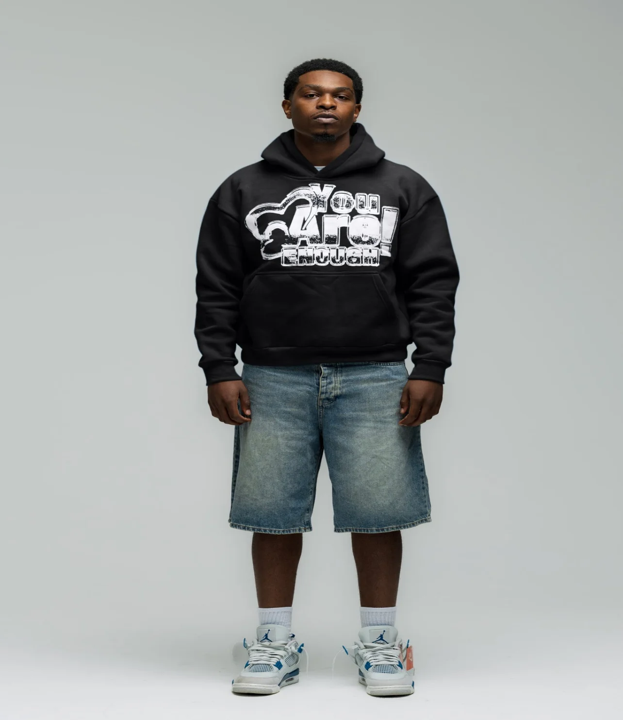 You Are Enough Hoodie - Black - Image 3