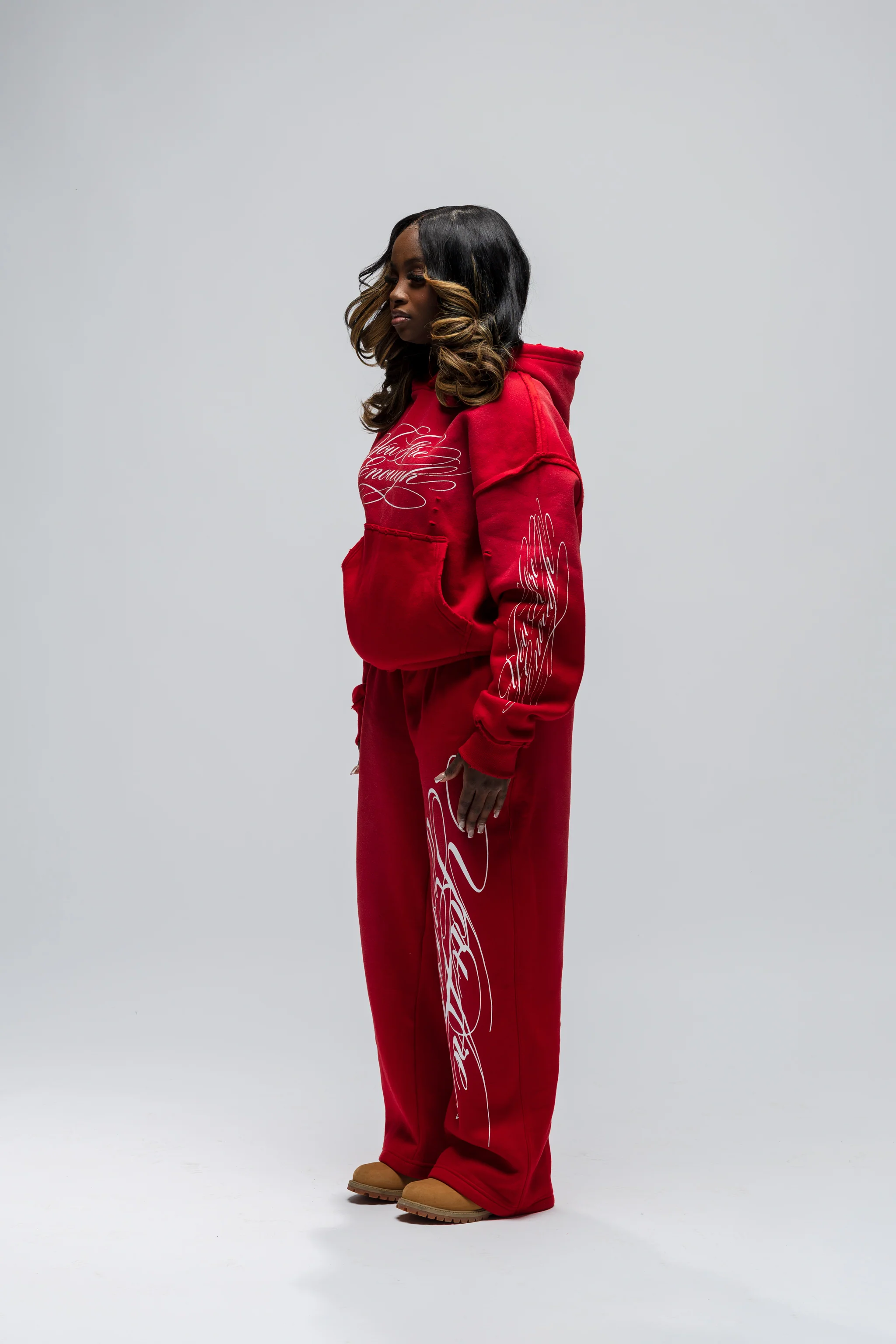 Calligraphy Hoodie - Red - Image 5